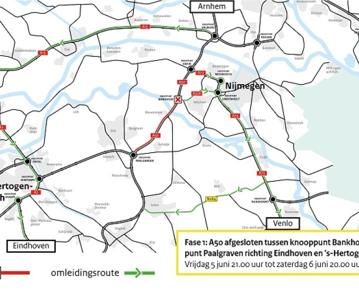A50 één weekend dicht