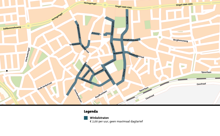 plattegrond met winkelstraten