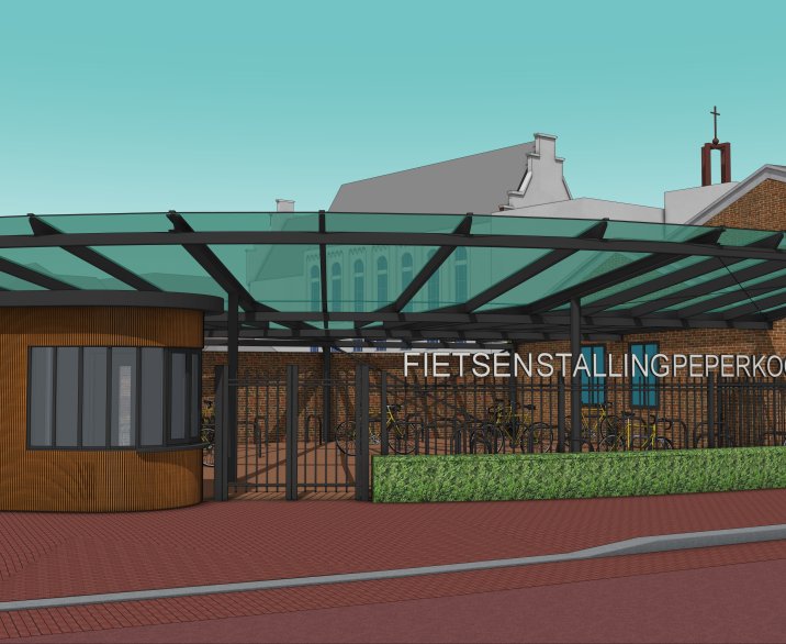 Nieuwe fietsenstalling aan de Koornstraat Oss