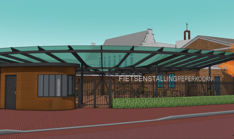 Start bouw van nieuwe fietsenstalling aan de Koornstraat 